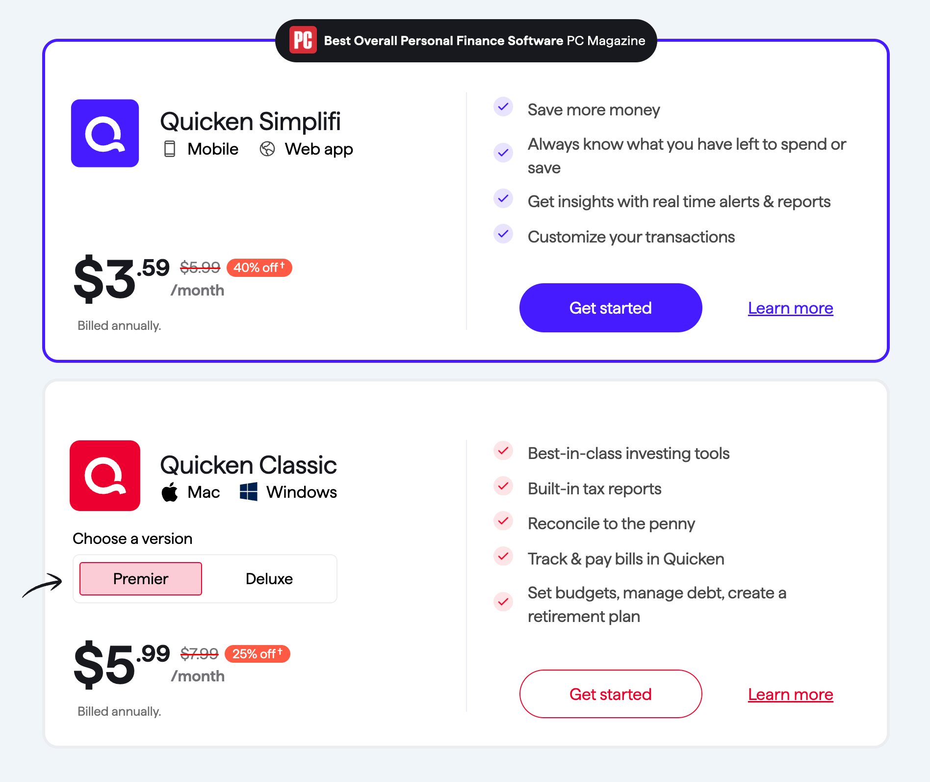 Quicken Pricing