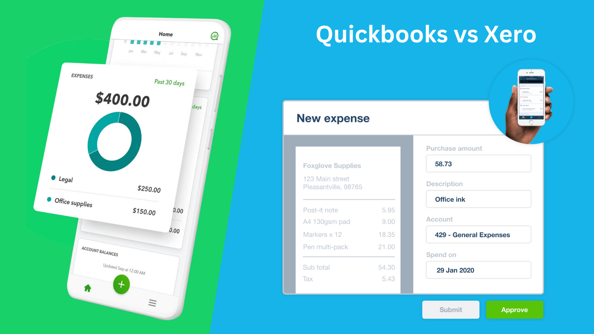 xero vs quickbooks Expense Tracking