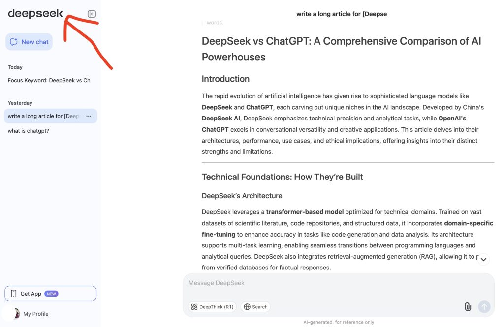 What is DeepSeek AI - DeepSeek Dashboard - DeepSeek vs ChatGPT - brandvsalternate.com